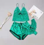 Satin and Lace Three Piece Sleepwear Set by My Secret Drawer® mysecretdrawer.com.au 56