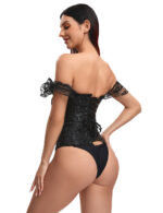 Elegant Black Off-Shoulder Lace Victorian Corset With Panties by My Secret Drawer® mysecretdrawer.com.au 31