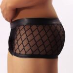 Men’s Faux-Leather Sheer Black Boxers – 2 pack by My Secret Drawer® mysecretdrawer.com.au 25