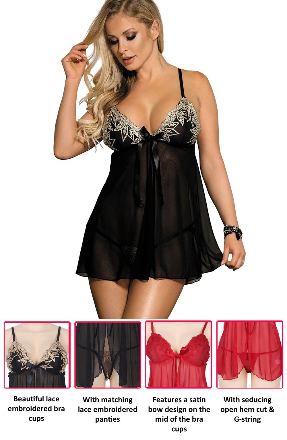 Flirtation Open-Cut Babydoll by My Secret Drawer® mysecretdrawer.com.au 2