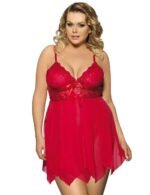 Red Sexy Draping Mesh and Lace Babydoll Set by My Secret Drawer® mysecretdrawer.com.au 29
