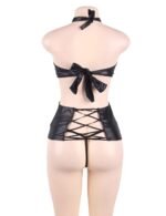 Black Sexy Lady Faux Leather Lingerie