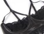 Confession Lace and Faux Leather Bra Set with Garters and Ties by My Secret Drawer® mysecretdrawer.com.au 40